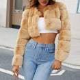 thumbnail image 4 of Wancir Womens Fuax Fur Coat Winter Warm Fluffy Faux Fur Parka Jacket Thick Plus Size Outerwear Overcoat, 4 of 9