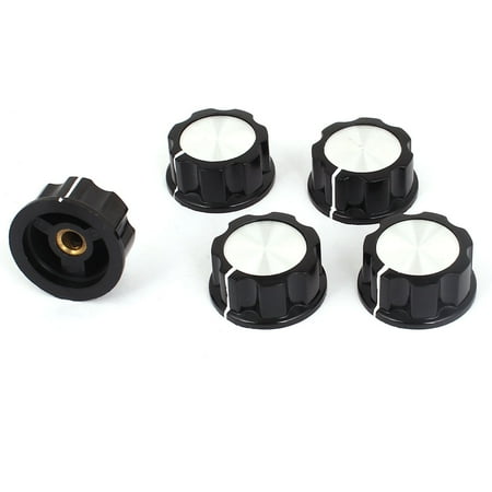 Skirted Amplifier Knobs Unique Bargains Plastic 6mm Diameter Shaft Amplifier Rotary Cap Skirted Knob 5 Pcs ()