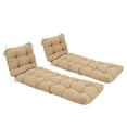 thumbnail image 2 of BPS 76" x 22" x 5" Tufted Chaise Lounge Cushion, Water-Resistant Outdoor Wicker Patio Chair Cushion, Set of 2 - Brown, 2 of 9
