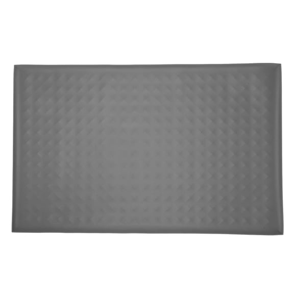 YAHHU Waterproof Silicone Pet Feeding Mat – Slip‑Resistant Bowl Pad for Dogs & Cats, Grey, 13”×2”