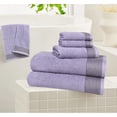 thumbnail image 3 of GLAMBURG Ultra Soft 6 Pack Cotton Towel Set, Contains 2 Bath Towels 28x55 inch, 2 Hand Towels 16x24 inch & 2 Wash Coths 12x12 inch, Compact Lightweight Quickdry Towel Set for Everyday use - Purple, 3 of 8