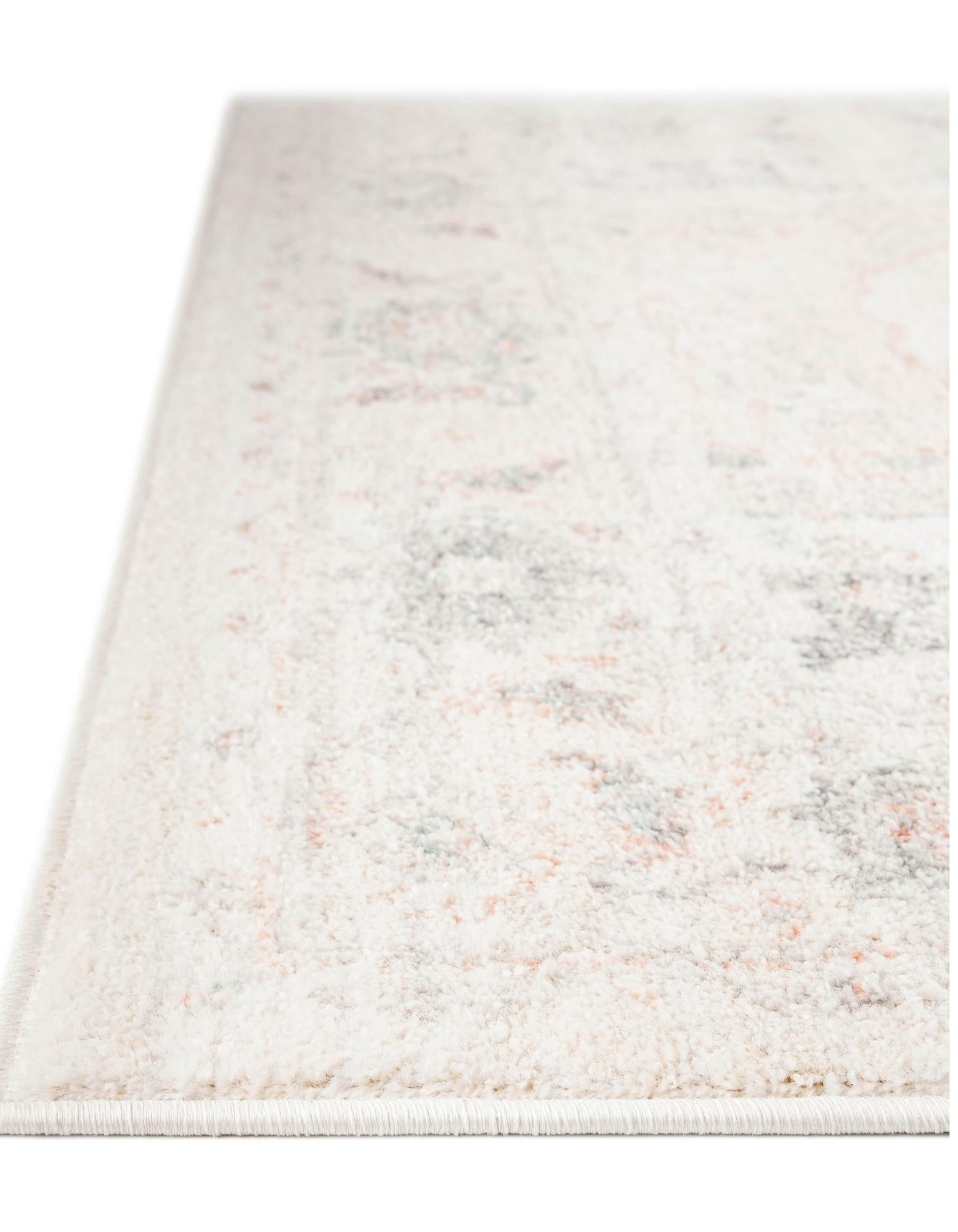 Unique Loom Madeline Vintage Collection Area Rug - Jackson (2' x 6' Runner Ivory/Pink)