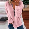 thumbnail image 2 of Yuyuzo Tunic Tops for Women Long Sleeve Pullover Round Neck Half Zipper Solid Color Fall Top Blouses, 2 of 5