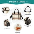 thumbnail image 3 of FORMRS Insulated Lunch Bag for Work School Unisex Large Capacity Cooler with Shoulder Strap, Cream Plaid, 3 of 6