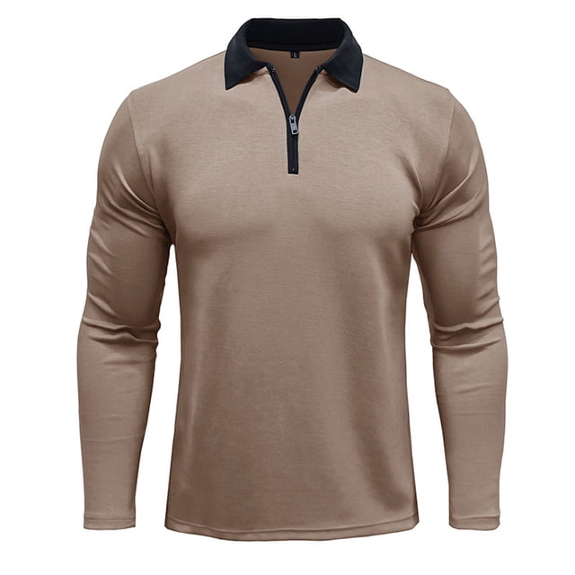 Blusa y camisa de manga larga con cuello vuelto para hombre, camiseta de manga larga con cuello alto y cremallera, camiseta lisa con parte inferior, blusa de manga larga con cuello vuelto, blusa para