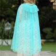 thumbnail image 4 of RUINIXCW Toddler Girls Fairy Princess Costume Kids Princess Cape Tulle Capes Costume Tie-up Sparkling Sequins Cloak Halloween Stage Dress Up Clothes, 4 of 5