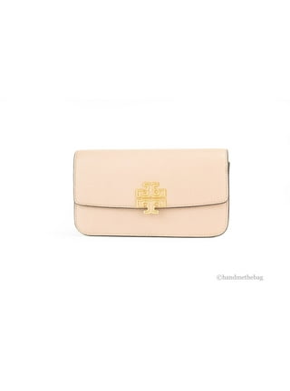 Tory Burch Women's Thea Flat Wallet And Pink Pebbled Leather Crossbody  75029