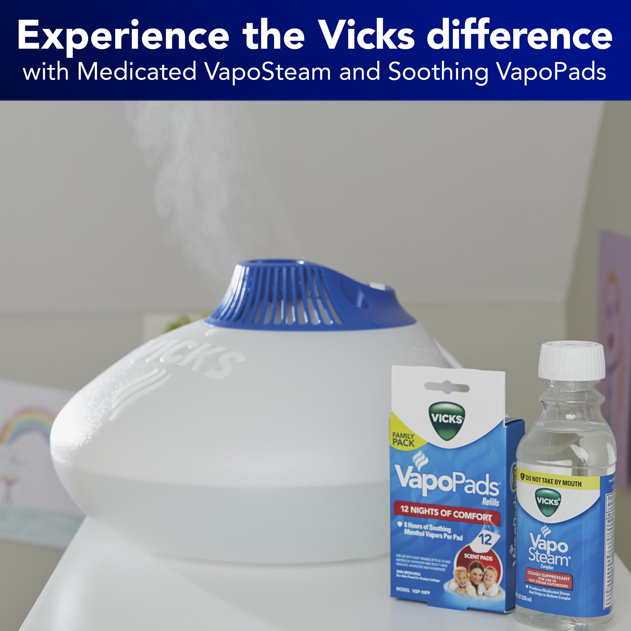 Vicks Warm Steam Vaporizer with Nightlight (Pack of 16)