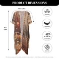 thumbnail image 6 of HELLHERO Tie Dye Pattern Long Kimono Swimsuit Cover Up Half Sleeve Polyester Quick Dry Bathing Suit Cover Up, 6 of 6