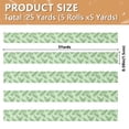 thumbnail image 3 of 5 Rolls Christmas Ribbon 1.5 inch Wide Decorative Ribbon for Gift Wrapping and Holiday Decorations Green Fern Leaves Pattern, 3 of 7