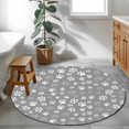 thumbnail image 3 of Round Rug 4Ft Washable Non-Slip, Dog Claws Circle Area Rugs for Living Room Bedroom, Grey Vintage Cartoon Funny Animals Print Indoor Floor Mats Carpet Runner for Home Decor Aesthetic, 3 of 8