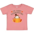 thumbnail image 3 of Inktastic My 1st Thanksgiving Cute Owl in Pumpkin Boys or Girls Baby T-Shirt, 3 of 5