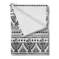 thumbnail image 2 of Black White Soft Flannel Fleece Throw Blanket, Prehistoric Art Pattern with Eagle Mystic Culture Folk, Cozy Plush for Indoor and Outdoor Use, 50" x 70", Black White, by Ambesonne, 2 of 5