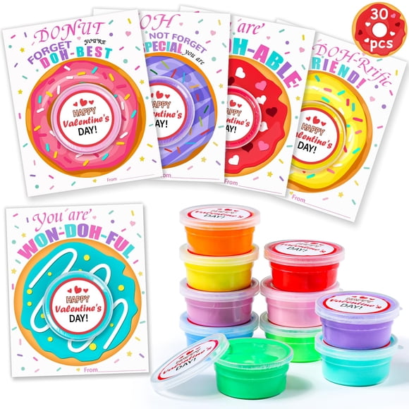 Regalos de San Valentín para niños: juego de plastilina y arcilla (paquete de 30)