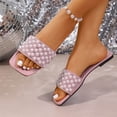 thumbnail image 3 of Xucatan Women's Plus Size Sandals, Flat Slide with Metal Chain Detail, Two-Tone Casual Footwear for Spring and Summer Gift, 3 of 9