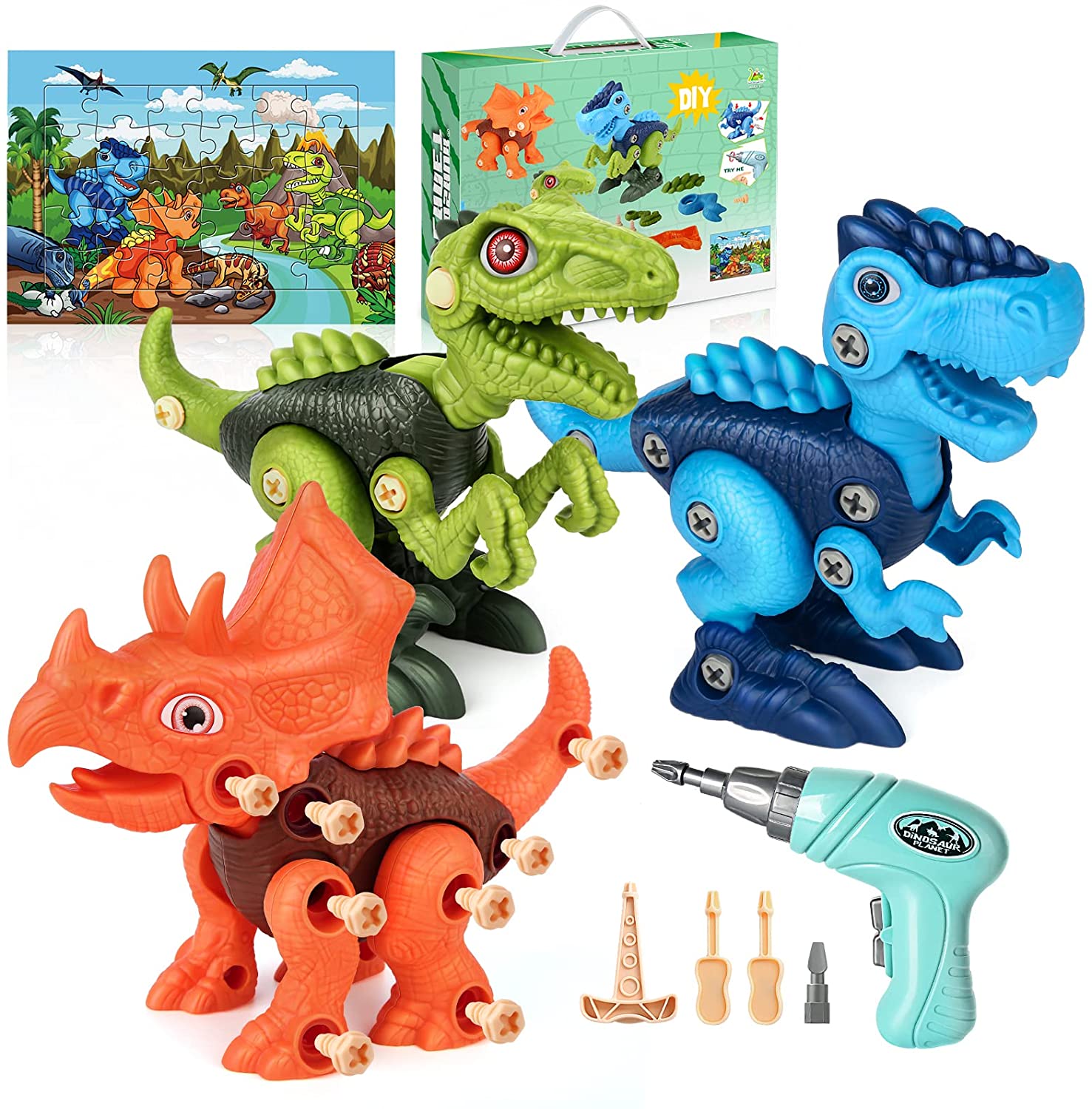 HTCM Dinosaur Toys for 3 4 5 6 7 Old Year Boys - Take Apart Dinosaur ...
