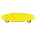 thumbnail image 1 of Canary Yellow Oval Glass Cabinet Pull - Aluminum Post, 1 of 1