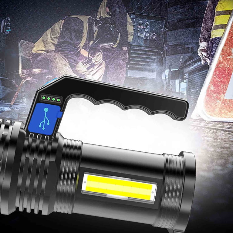 Xhp90 Lampe De Poche Led Ultra Puissante 12000 Lumens, 5 Modes Rechargeable Par Usb Super Lumineuse Lampe Torche Avec Zoom Pour - Bricolage