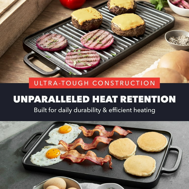 GreenPan Bobby Flay 11" x 16.5" Reversible Cast Iron Grill/Griddle photo 3