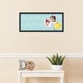 thumbnail image 3 of PinPix 30x12 Custom Cork Bulletin Board Modeco Zig Zag Aqua Poster Board Has a Fabric Style Canvas Finish, Framed in Modeco Zig Zag Aqua, by ArtToFrames (PinPix-1628), 3 of 5