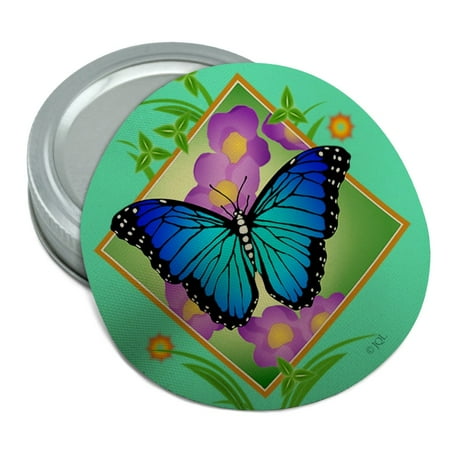 

Blue Butterfly Purple Flowers Round Rubber Non-Slip Jar Gripper Lid Opener