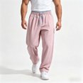 thumbnail image 2 of Aezemi Men Straight Leg Running Pants Fashion Outdoor Elastic Waist Drawstring Workout Long Trousers with Pockets Winter Fall Sports Exercise Trendy Comfy Casual Bottoms XS, 2 of 7