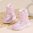 thumbnail image 2 of DMDUOU Kids Snow Boots Boys Girls Waterproof Warm Winter Boots Faux Fur Lined Slip Resistant Outdoor Warm Shoes Pink 31, 2 of 9