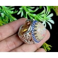 thumbnail image 2 of Welo Fire Ethiopian Opal Silver Plated Ring Big Siz Stone Looking Gorgeous Ring Certified, 2 of 4