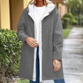 thumbnail image 6 of Women's Windproof Ski Jacket Warm Winter Snow Hooded Coat,Fleece Lined Open Front Button,Oversized Loose Solid Outerwear with Side Pockets, 6 of 6