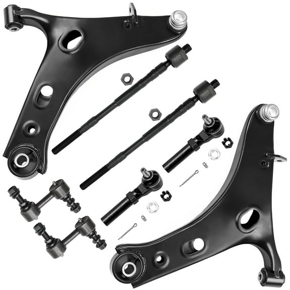 Detroit Axle - Front Lower Control Arms w/Ball Joints Sway Bar End Links Inner Outer Tie Rod Ends Replacement for 2014-2018 Subaru Forester - 8pc Set