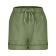 thumbnail image 6 of RYRJJ Women's Hiking Shorts Golf Athletic Outdoor Shorts Plus Size Elastic Waist Drawstring Casual Summer Beach Shorts with Pockets(Green,4XL), 6 of 9