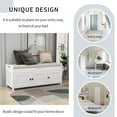thumbnail image 4 of Homy Casa Storage Bench with 3 Shutter Doors & Removable Cushion, White, 4 of 11