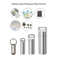 thumbnail image 2 of 304 Stainless Steel Waterproof Mini Sealed Can Pill Portable Container Sealed Can Small Tool Parts Storage Bottle With Keychain large size, 2 of 6