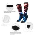 thumbnail image 6 of Daiia Sports Socks Red And Blue Lightning Printed Novelty Crew Socks for Men Women Knee High Socks Cotton Socks Soft & Breathable Support Unisex Socks, 6 of 9