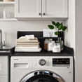thumbnail image 3 of Kaboon Washer Dryer Countertop 2 Tier 28 inches Wide, Laundry Shelf Topper with Edge, 28" W x 28" D x 12" H Laundry Space Organizer, Black, 3 of 6