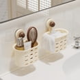thumbnail image 4 of ZOURIH 2 Pcs Suction toothbrush Holder,Powerful toothpaste toothbrush Suction Cup,Self-draining Shower Razor Holder,Shower toothbrush Holder for Wall,Kitchen Tableware Holder,Beige, 4 of 4