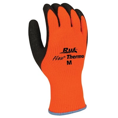

NS Ruf-flex Thermo Black Rubber Palm Coated Hi-Vis Orange Cold Temperature Work Gloves Small (5 Pairs)
