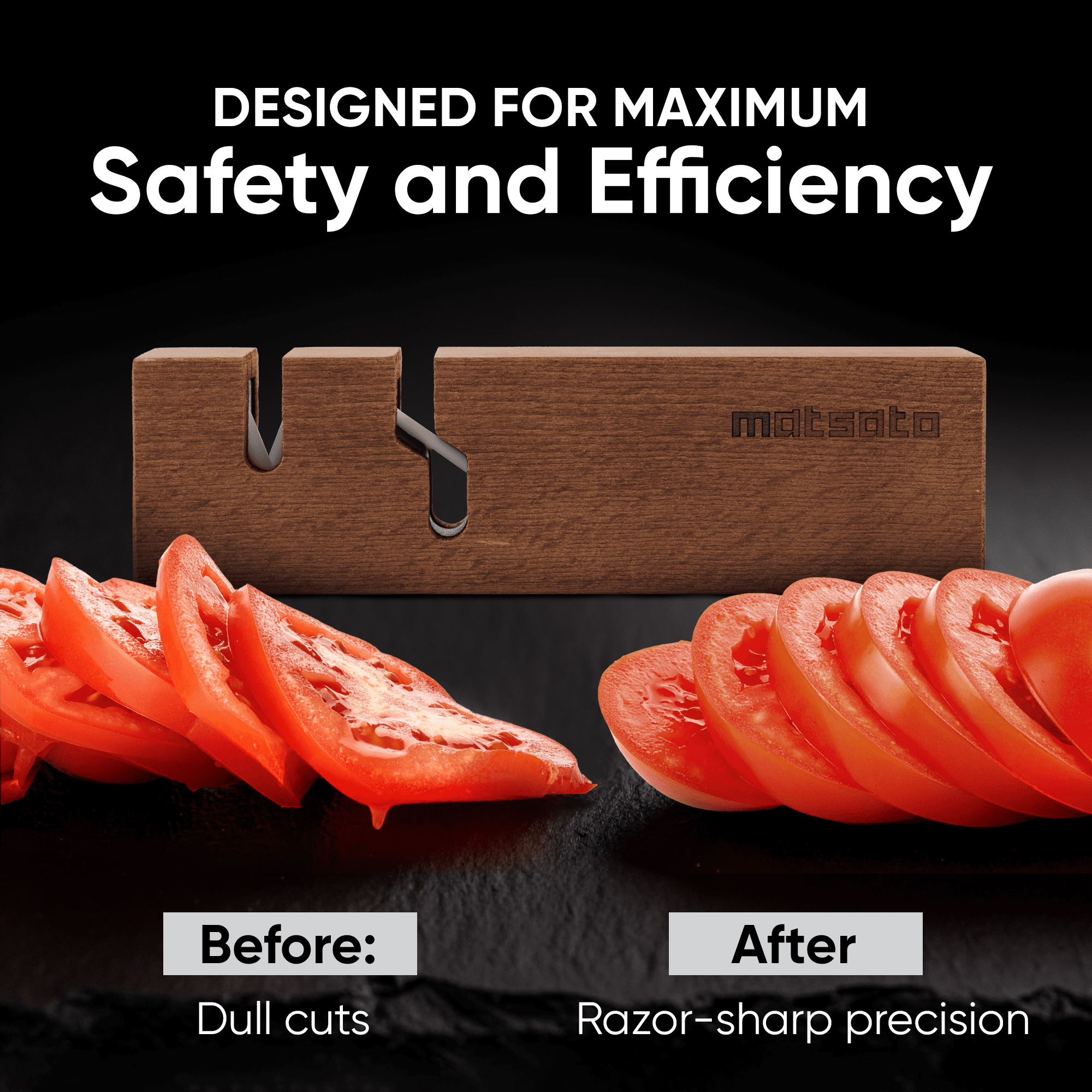 Matsato Knife Sharpener. Professional Japanese Knife and Scissor Sharpener. 2-in-1 Sharpening Tool