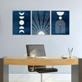 thumbnail image 4 of Minimalist Boho Canvas Wall Art - Mid Century Modern Geometric Sunshine Pictures Prints Blue and White Artworks Bohemian Wall Art for Bedroom Living Room Bathroom Office Decor 12" x 16" x 3 Piece Set, 4 of 6