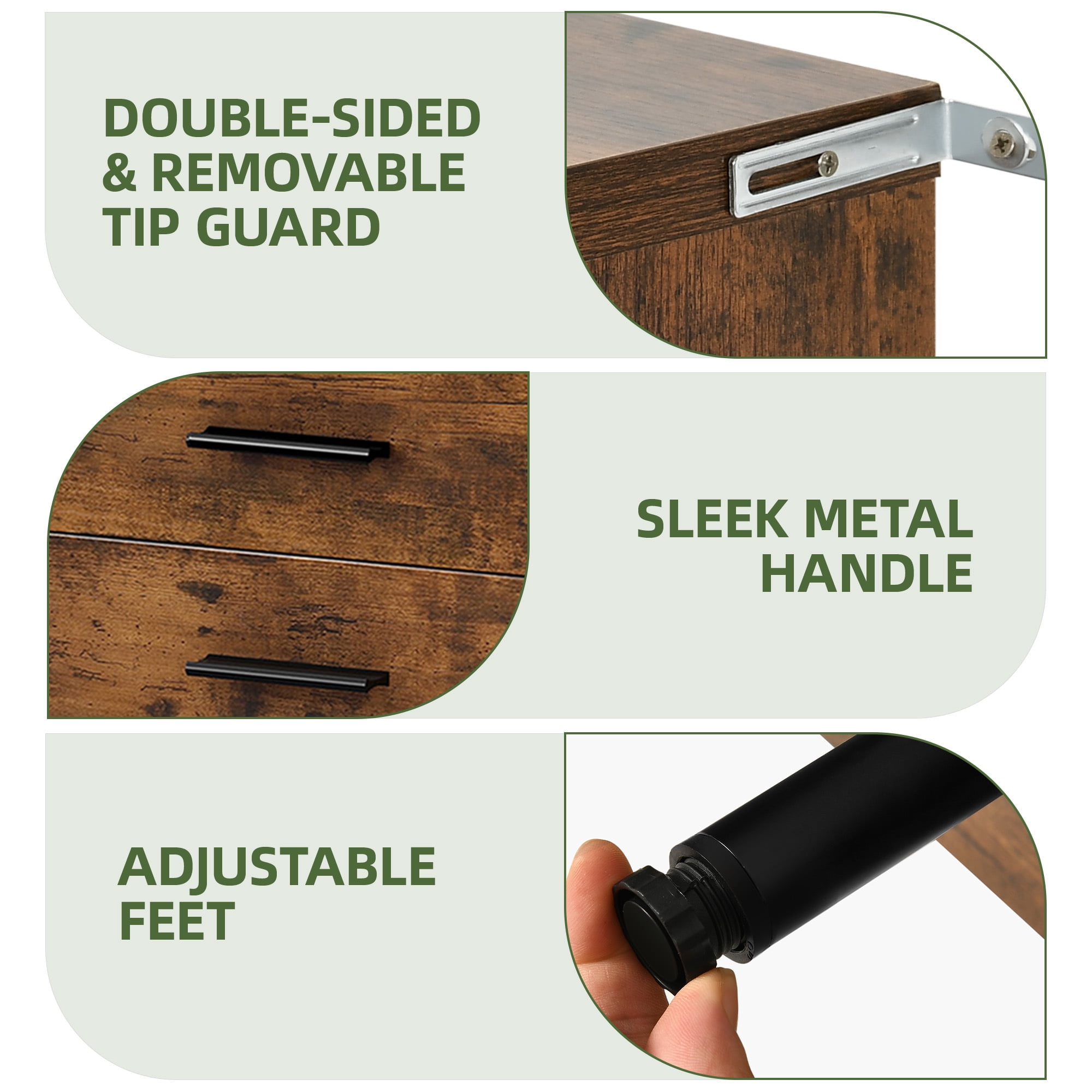 Uforic 6-Drawer Horizontal Dresser for , Wood Chest of Drawers, Brown