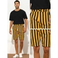 thumbnail image 4 of Unique Bargains Men's Striped Shorts Regular Fit Casual Summer Dress Chino Shorts 28 Yellow Black, 4 of 6