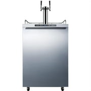Summit Appliance SBC635MOSHHTWIN 24" Outdoor Beer Dispenser with Dual Tap Digital Thermostat Automatic Defrost Ground Fault Circuit Interrupter Casters and Top Guard Rail in Stainless Steel