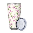 thumbnail image 2 of Logiee Tulips Flowers Print 20OZ Car Cup with Lid, Stainless Steel Vacuum Insulated Double Wall Travel Tumbler, Durable Insulated Coffee Mug,Thermal Cup with Straw-Without Straw, 2 of 8