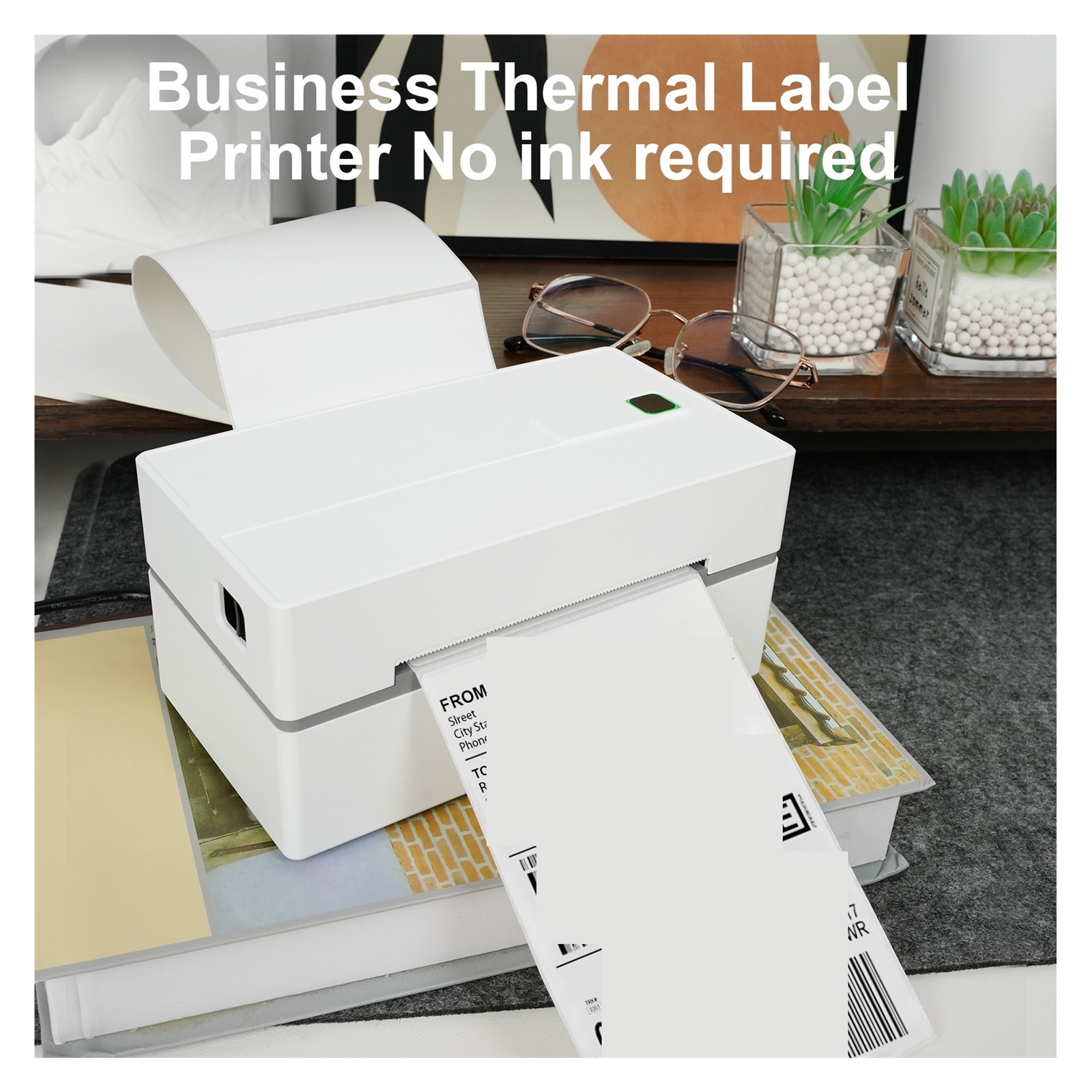 Thermal Label Printer Portable No Ink Required for Small Business WiFi Bluetooth USB High Speed
