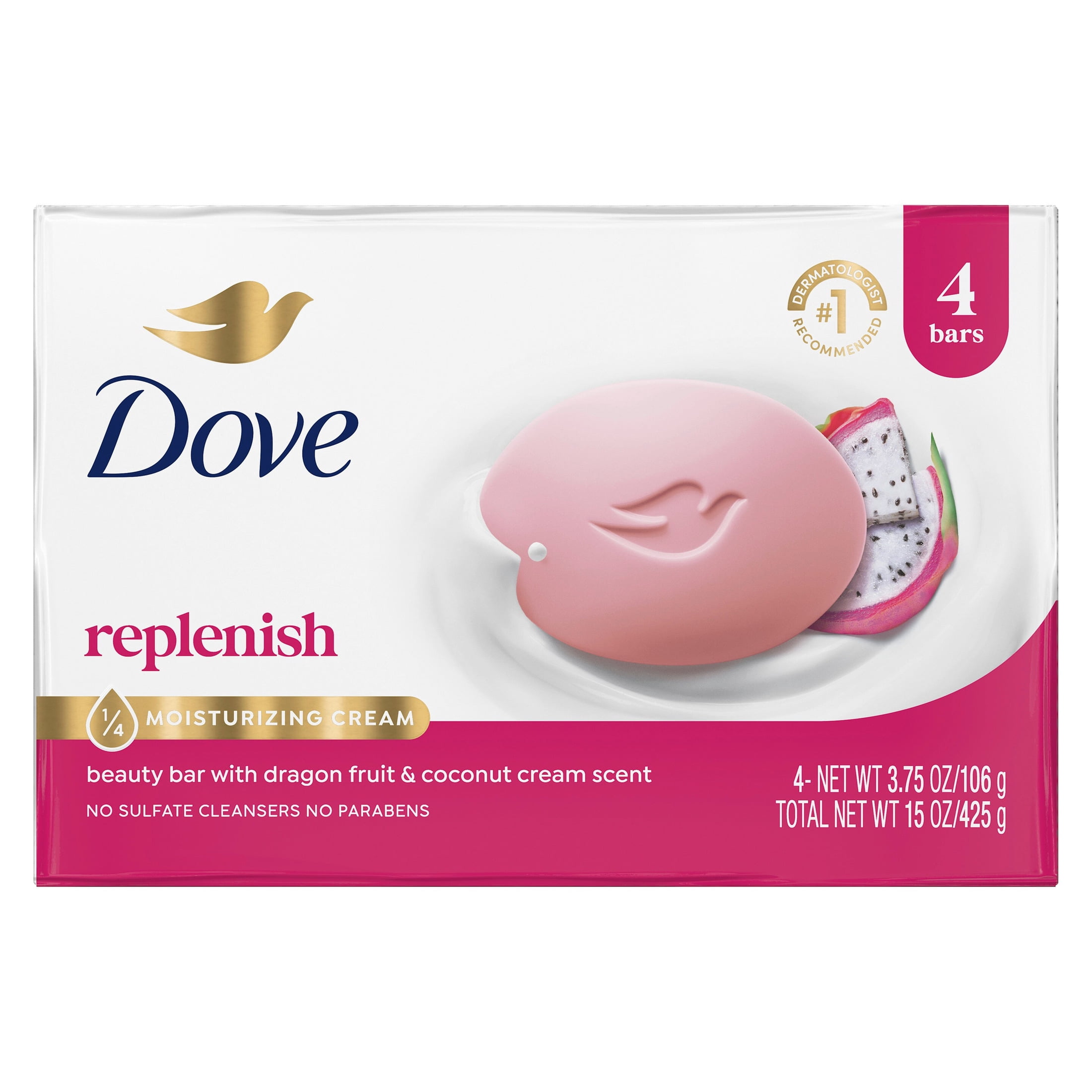 (8 pack) Dove Bar Soap For Deep Nourishment Dragonfruit For Calm, Replenished Skin, 3.75 oz 4 Bars