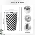 thumbnail image 4 of PAYOHTO Black White Diagonal Stripes Insulated Stainless Steel Tumbler 12 oz Thermos Come with Straw Kids Leak-Proof Travel Mug Cup, 4 of 7