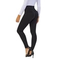 thumbnail image 2 of Pantalones casuales elegantes Tyllmann negros delgados de cintura alta para mujer, 2 of 6