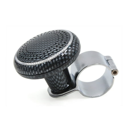 Fibre Metal - Useful Plastic Metal Power Handle Steering Wheel Knob w Carbon Fibre Pattern
