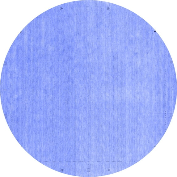 Ahgly Company Indoor Round Abstract Blue Contemporary Area Rugs, 4' Round