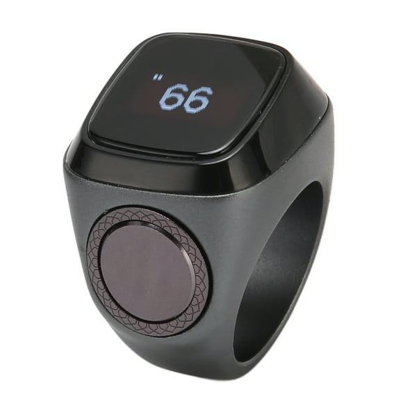 Smart Counter , 18mm BT Electronic Counter with 0.49in OLED Screen, Counting Finger with 5 Prayer Time Vibration Reminder, with Charging Storage Box